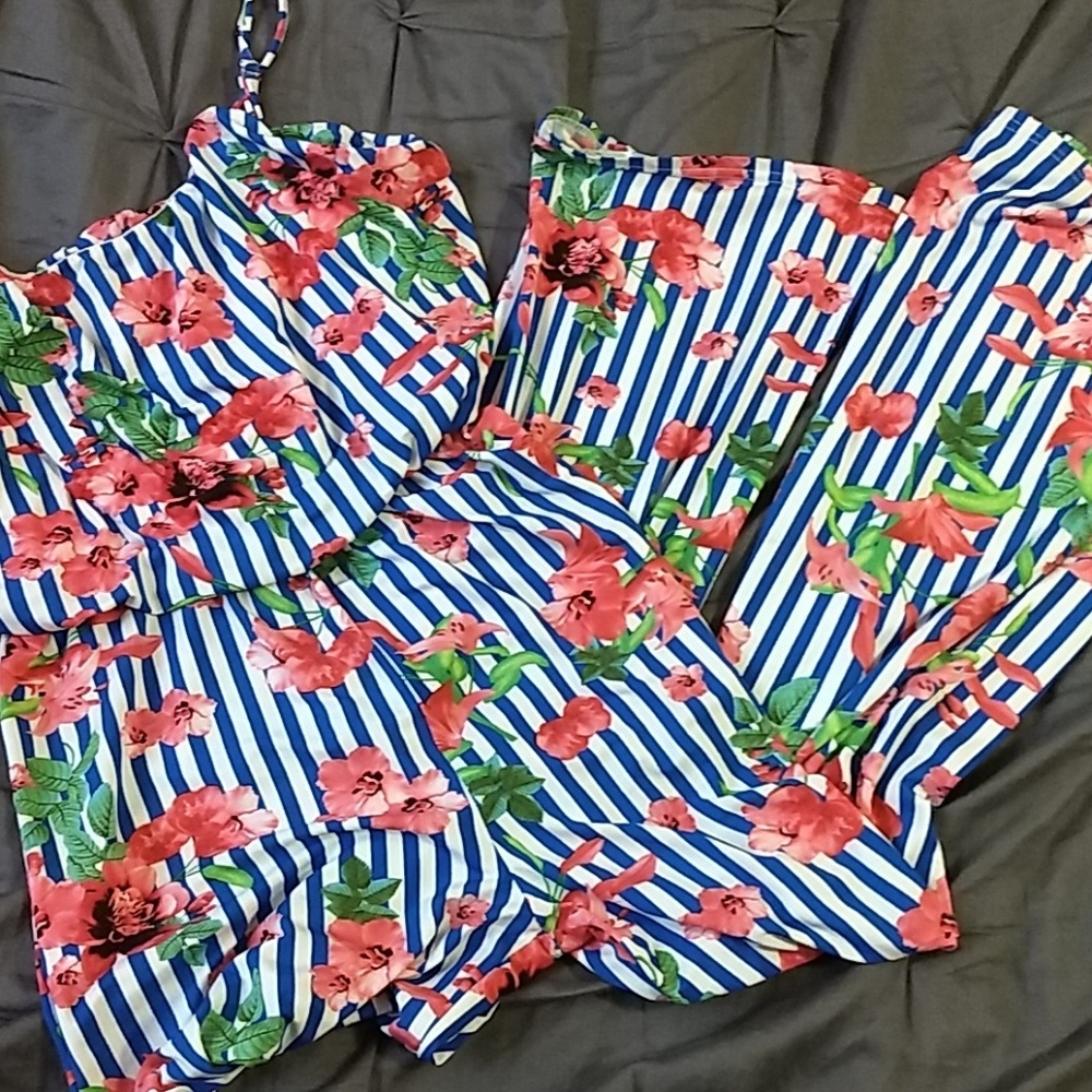 Flower print romper